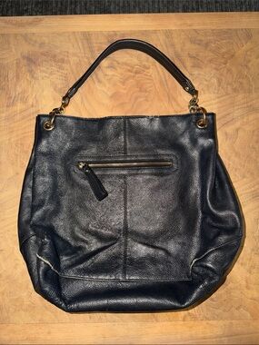 Cuore & Pelle Black Leather Large Shoulder Bag